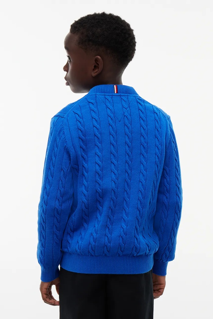 Chłopiec Tommy Hilfiger sweter dziecięcy bawełniany KB0KB09753.104.122.9BY2 niebieski