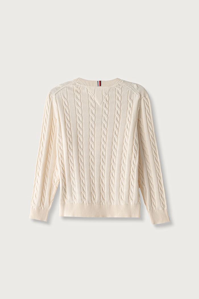 Tommy Hilfiger Sweter dziecięcy bawełniany KB0KB09753.104.122.9BY2 beżowy AW26