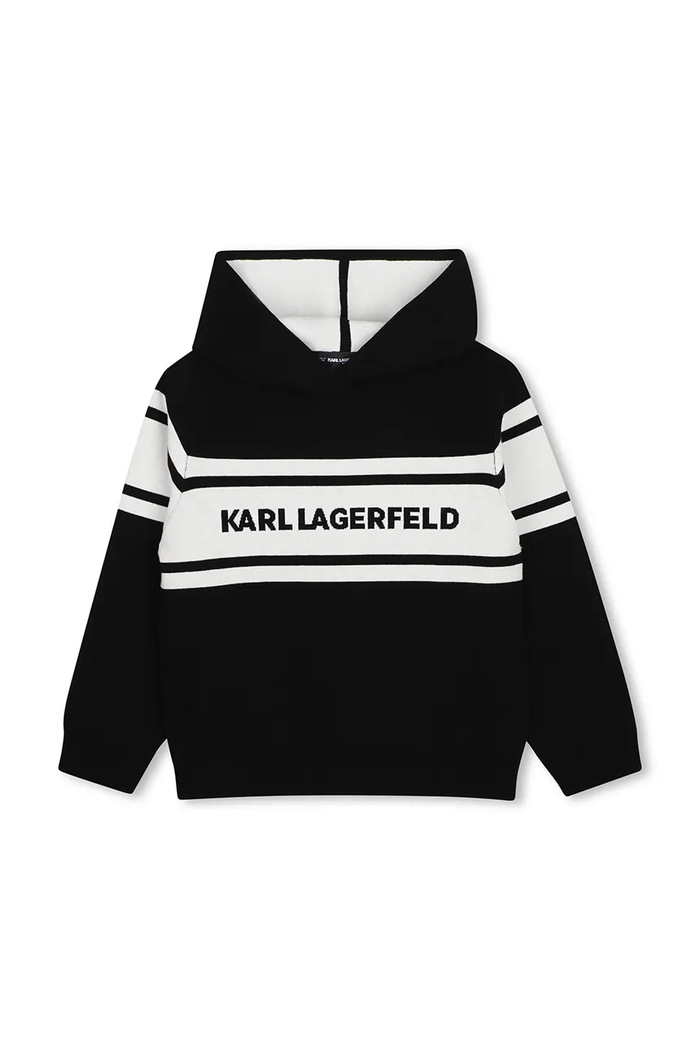 Karl Lagerfeld Pulover za djecu s viskozom Z31381.162.174 crna AW26