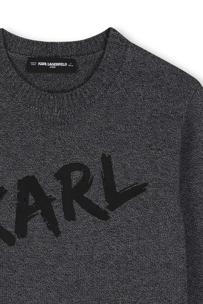 Dječaci Karl Lagerfeld Pulover za djecu s vunom Z31380.162.174 siva