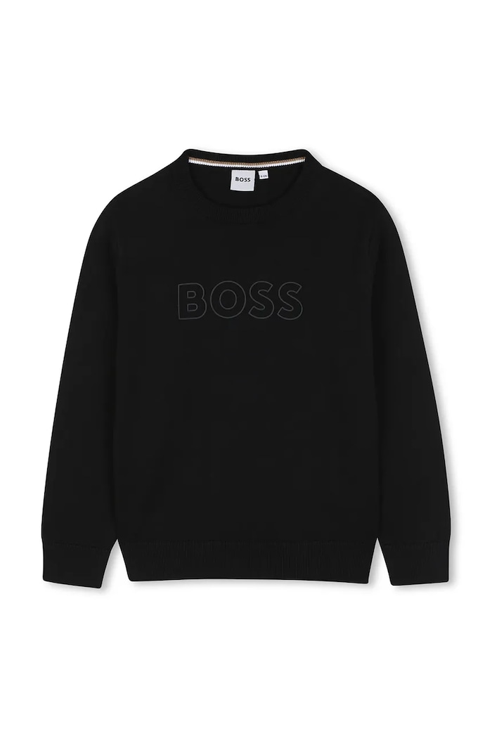 BOSS Pulover otroški bombažen črna J53388.114.150