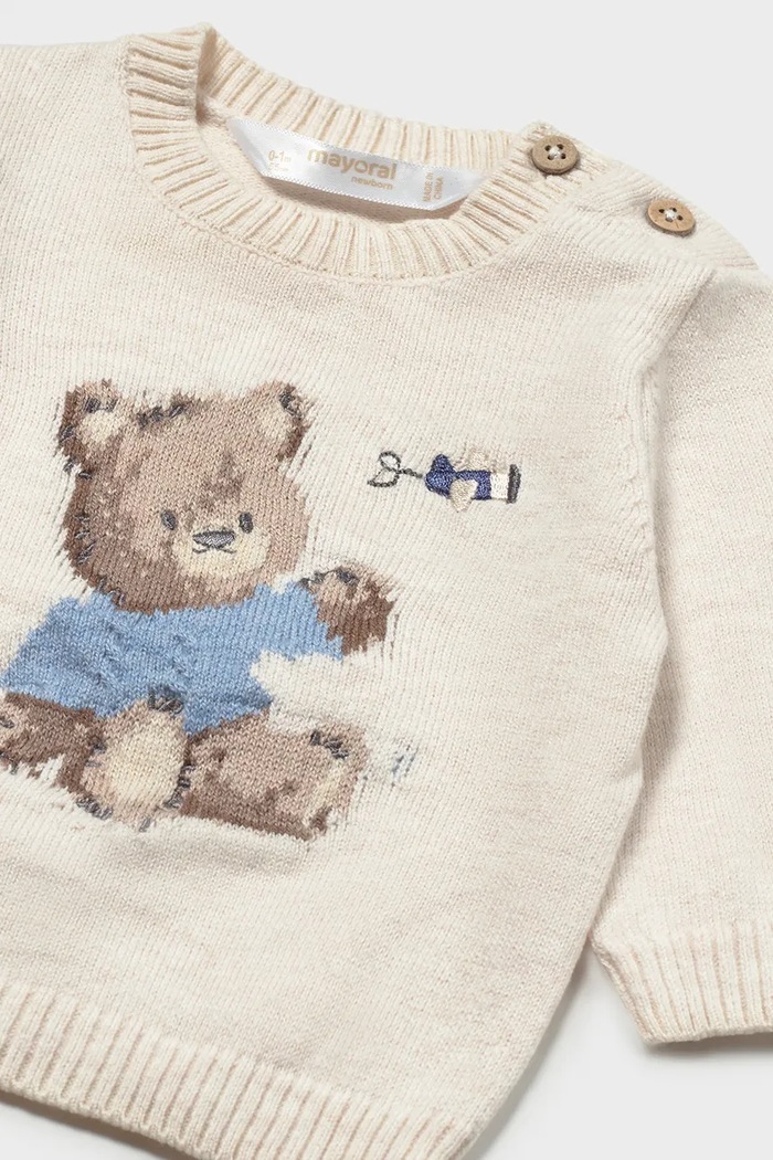Хлопчик Mayoral Newborn светр для немовлят з додаванням вовни 2369.1N.Newborn.9BY2 бежевий