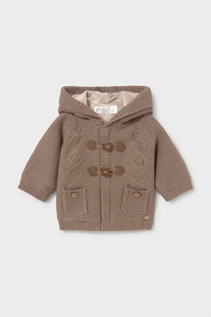 Mayoral Newborn cardigan per bambini con cotone marrone 2303.1H.Newborn.9BY2