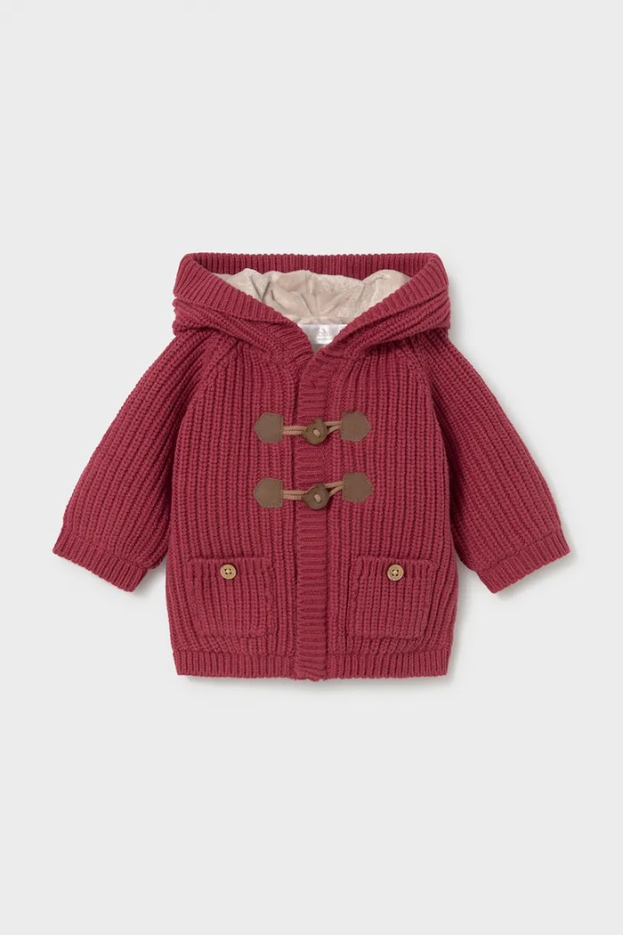 Mayoral Newborn cardigan per bambini con cotone rosso 2303.1H.Newborn.9BY2