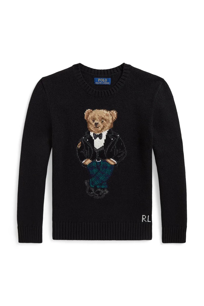 Polo Ralph Lauren Pulover pentru copii din bumbac 323B29194001 negru AW26