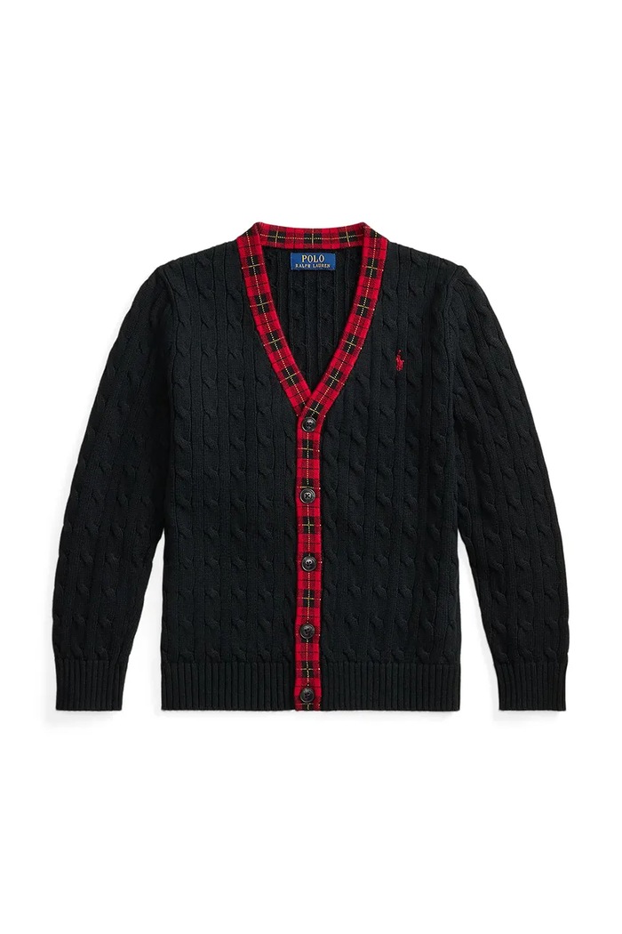 Polo Ralph Lauren Kardigan za djecu od pamuka 323B28345002 crna AW26
