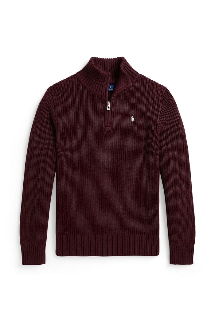 Polo Ralph Lauren Sweter dziecięcy bawełniany bordowy 323B26119004