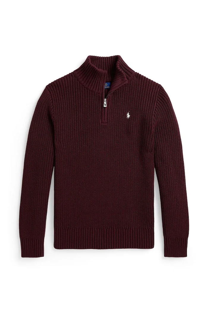 Polo Ralph Lauren Sweter dziecięcy bawełniany bordowy 323B26119004