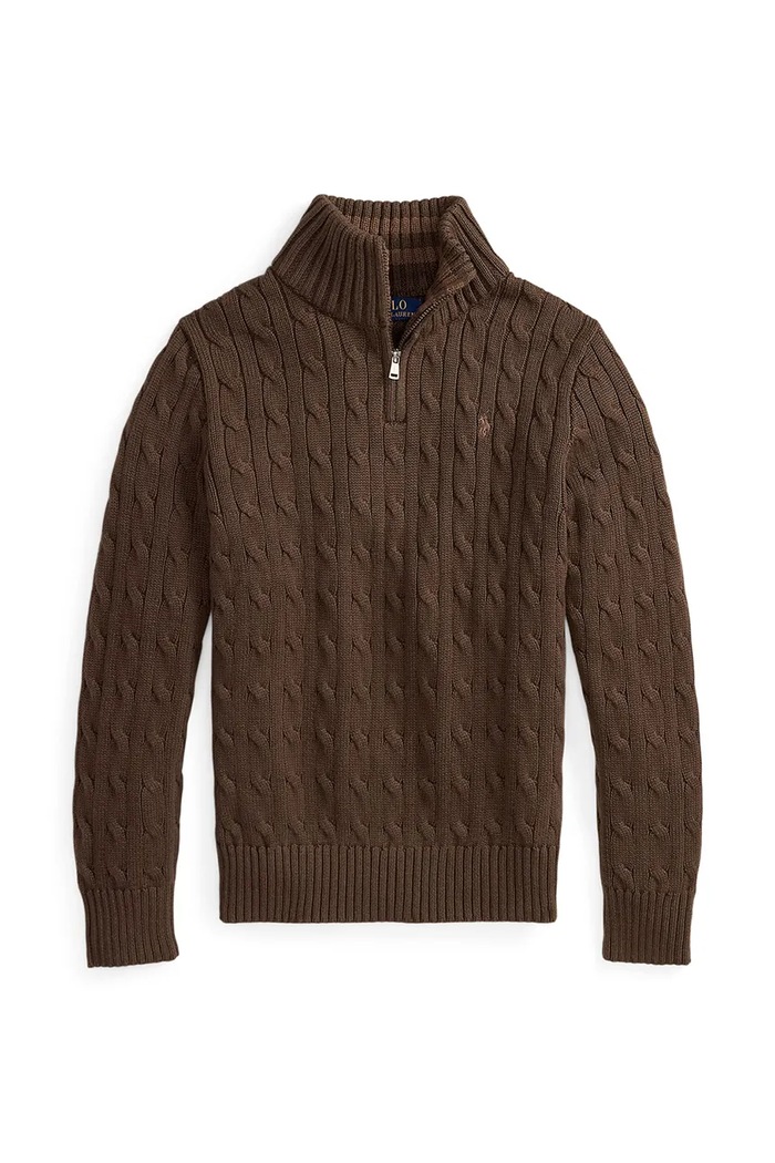 Polo Ralph Lauren sveter detský bavlnený hnedá 323868894501