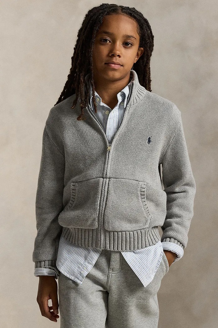 Polo Ralph Lauren Pulover za djecu od pamuka siva 323799411026