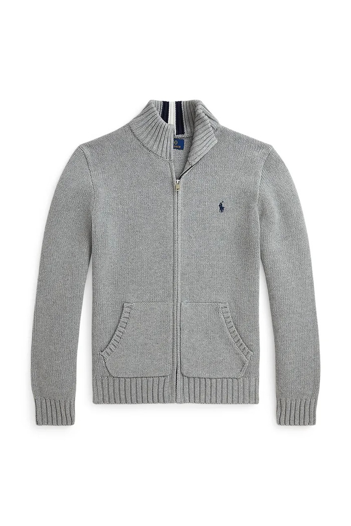 Polo Ralph Lauren Pulover za djecu od pamuka 323799411026 siva AW26