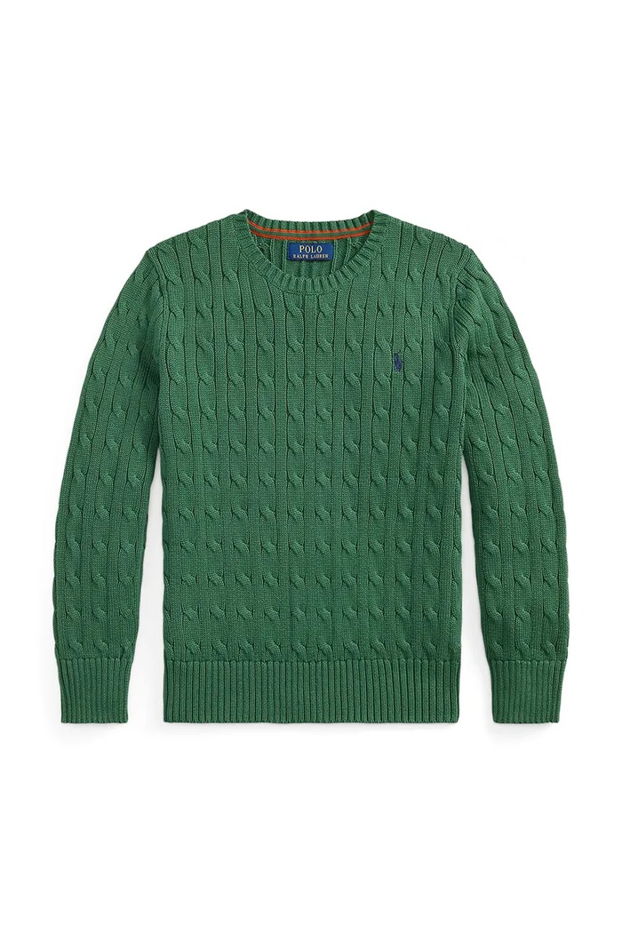 Polo Ralph Lauren пуловер за деца от памук зелен 323702674518