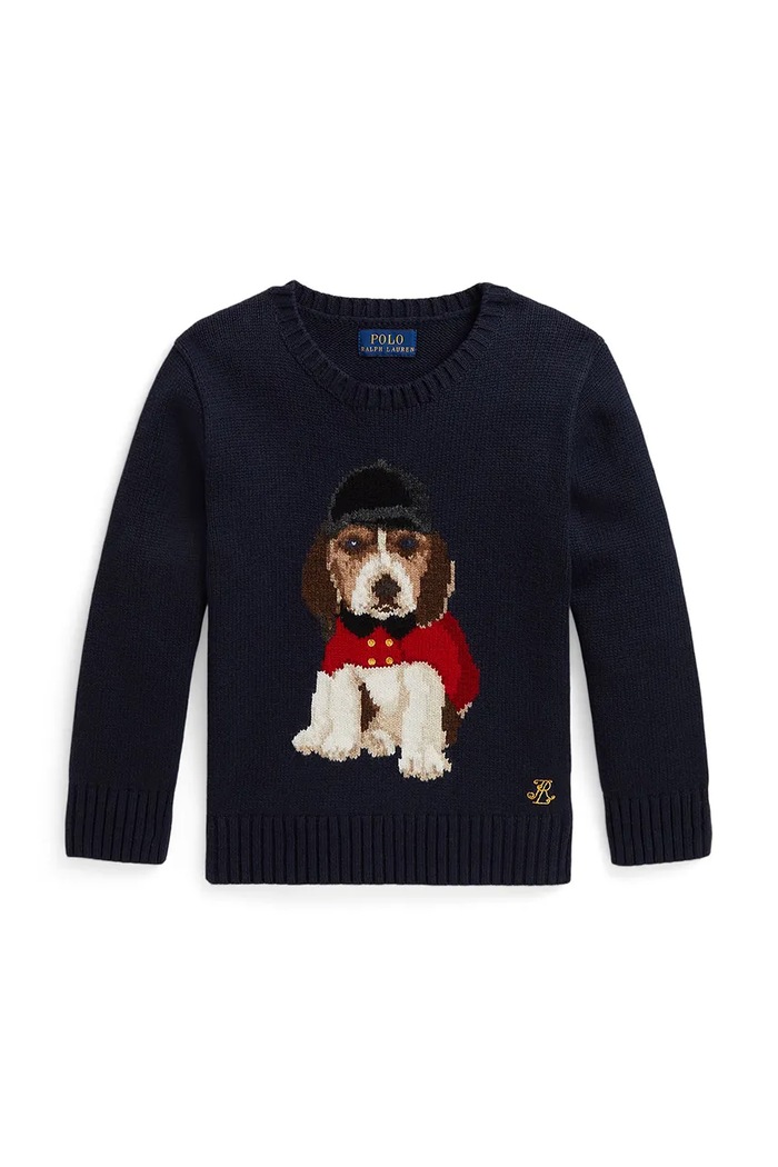 Polo Ralph Lauren Sveter detský bavlnený 322B28343001 tmavomodrá AW26
