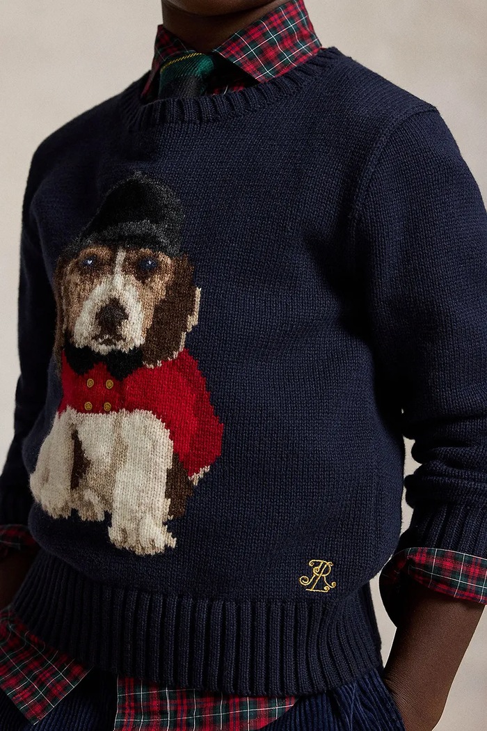 Sveter detský bavlnený Polo Ralph Lauren tmavomodrá 322B28343001