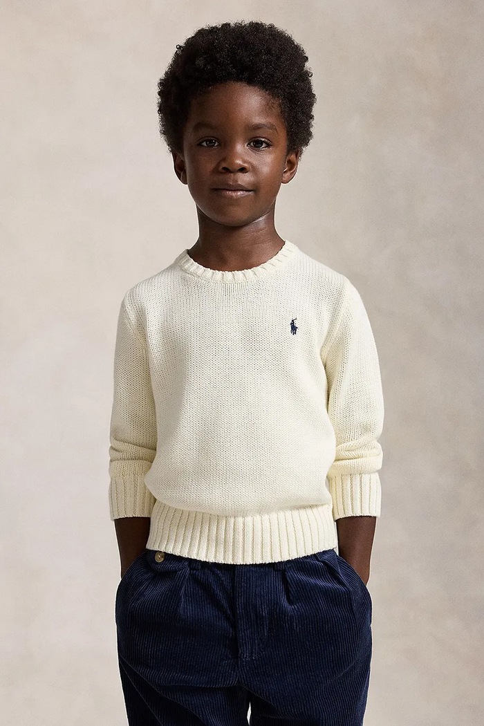 Polo Ralph Lauren пуловер за деца от памук бежов 322970429502