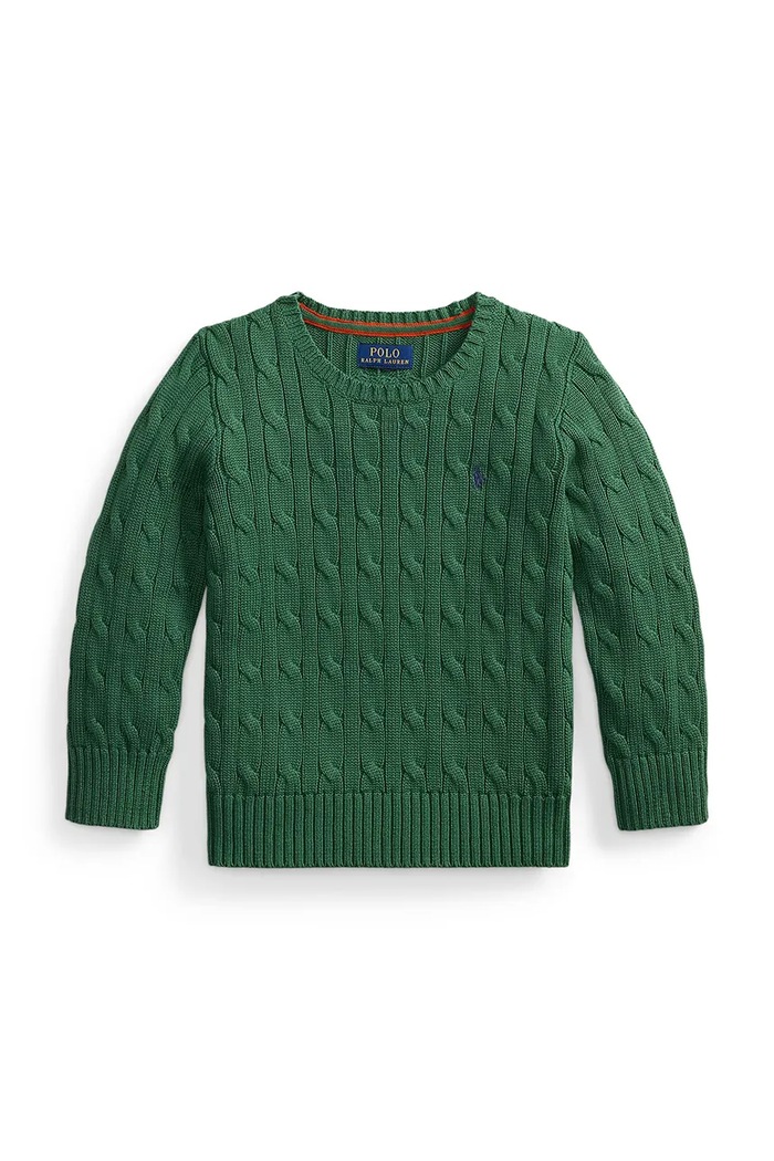 Polo Ralph Lauren pulover otroški bombažen zelena 322702674521