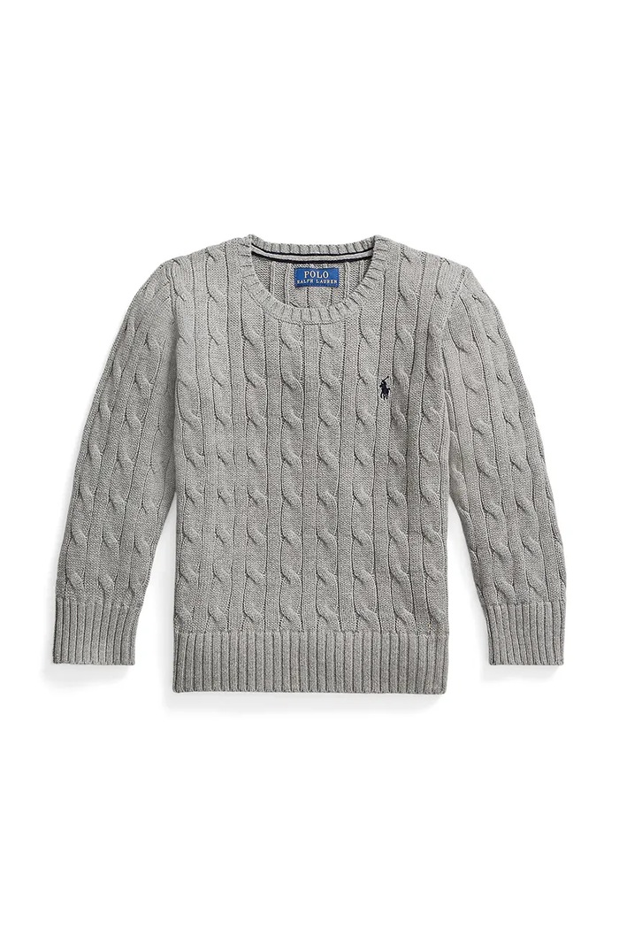 Polo Ralph Lauren pulover otroški bombažen 322702674041 siva AW26