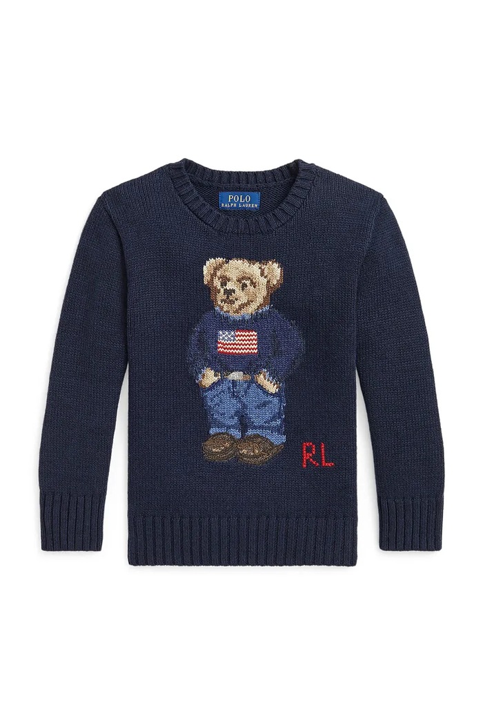 Polo Ralph Lauren pulover otroški bombažen 322668286002 mornarsko modra AW26