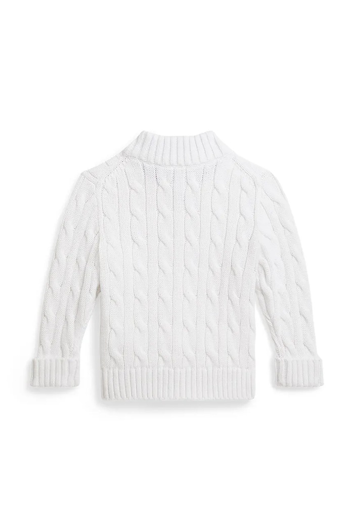 Polo Ralph Lauren kardigan otroški bombažen 320A95566001 bela AW26