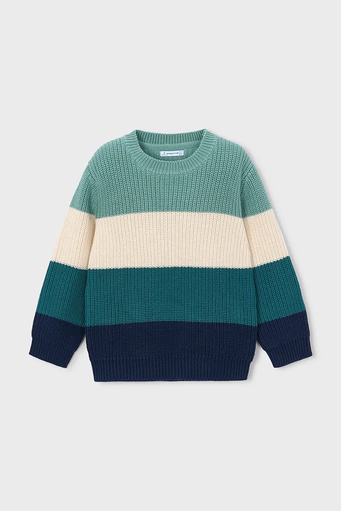 Mayoral pulover otroški z bombažem 4305.5E.Mini.9BY2 turkizna AW26