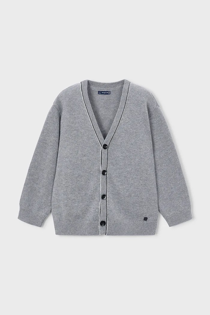 Mayoral kardigan dětský s příměsí vlny 4302.5H.Mini.9BY2 šedá AW26