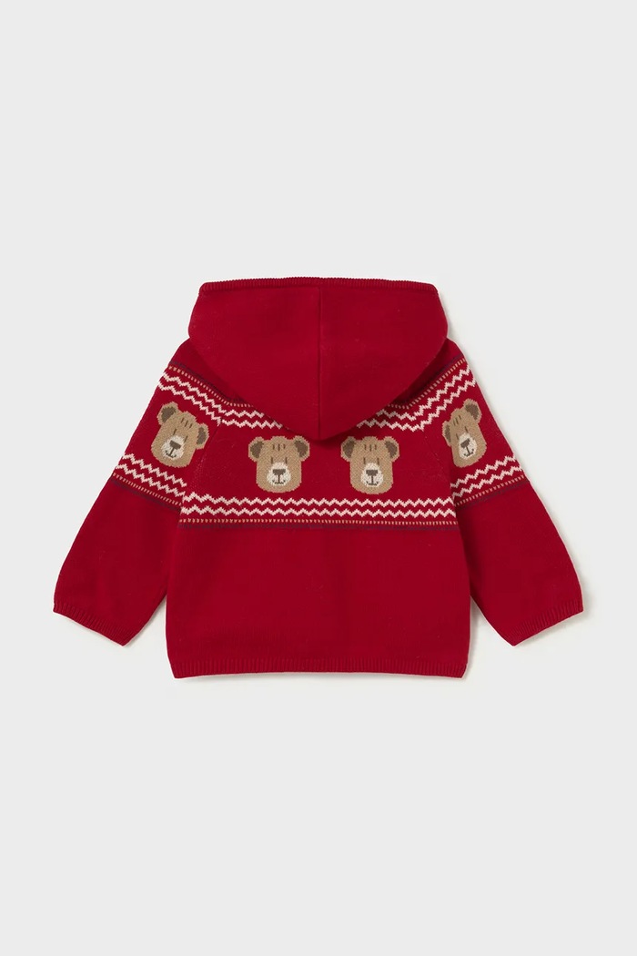 Mayoral pulover z zadrgo otroški z dodatkom volne 2380.3E.Baby.9BY2 rdeča AW26