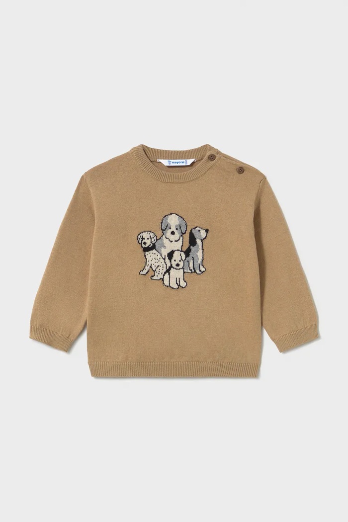Mayoral pulover za djecu s pamukom 2372.3C.Baby.9BY2 smeđa AW26