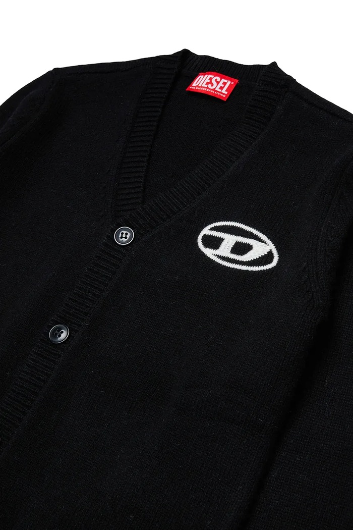 Dječaci Diesel Kardigan za djecu s dodatkom vune KLABO CARDIGAN OVER KNITWEAR J03027.KYAYX crna