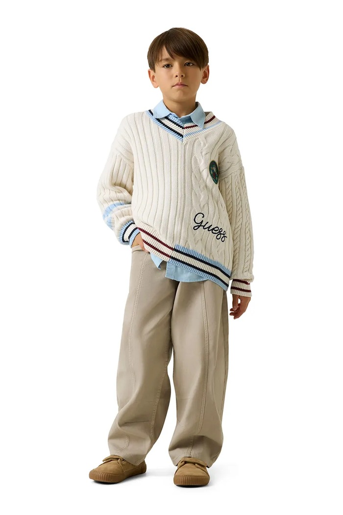 Guess sweter dziecięcy bawełniany L6YR14.Z0892.9BY2 beżowy