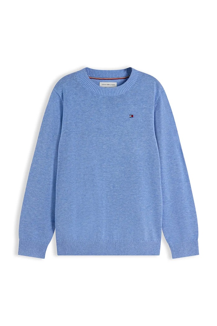 Tommy Hilfiger sweter dziecięcy bawełniany KB0KB10307.128.176.9BY2 niebieski AW26