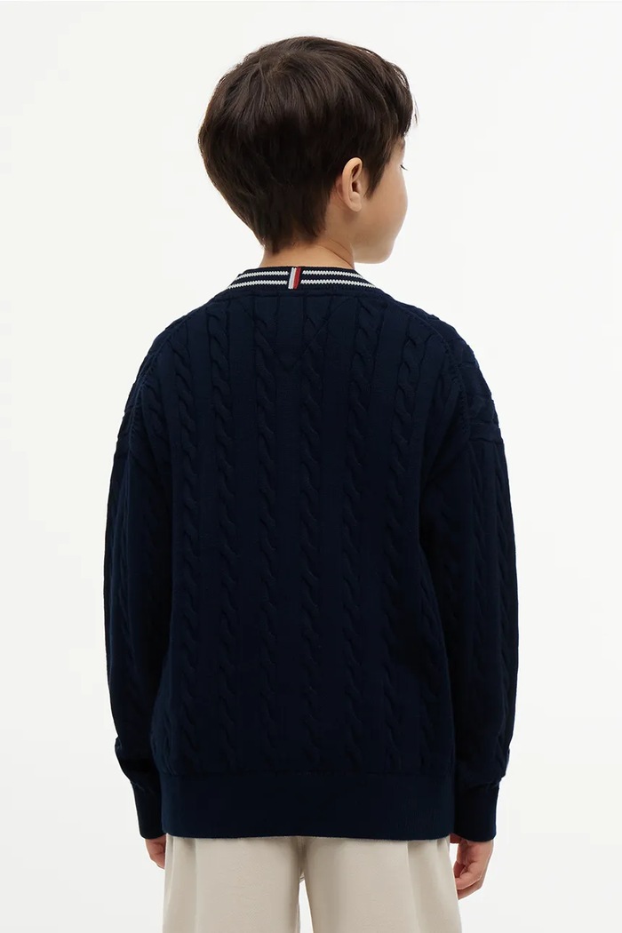 Момче Tommy Hilfiger жилетка за деца от памук KB0KB10491.128.176.9BY2 тъмносин