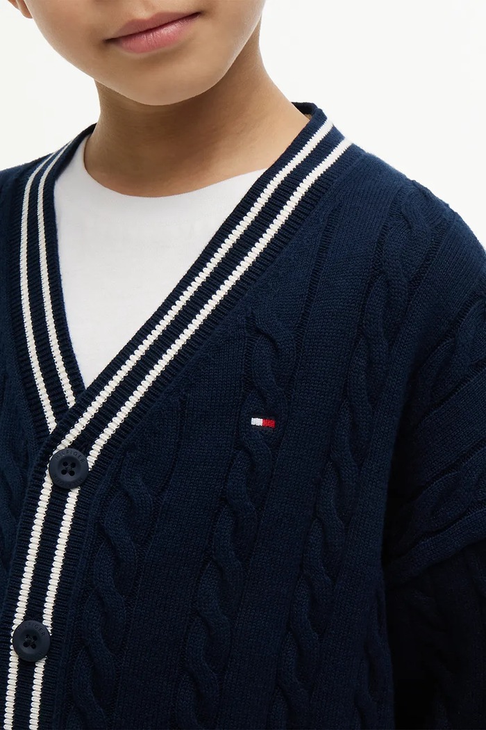 Tommy Hilfiger жилетка за деца от памук KB0KB10491.104.122.9BY2 тъмносин