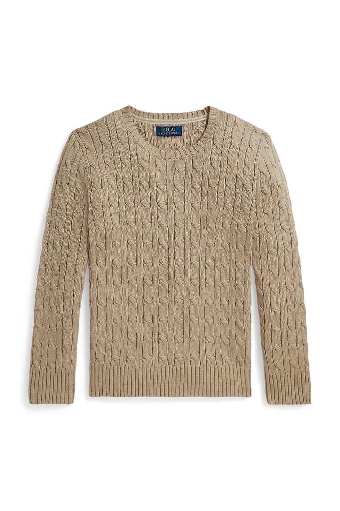 Polo Ralph Lauren sveter detský bavlnený béžová 323702674513