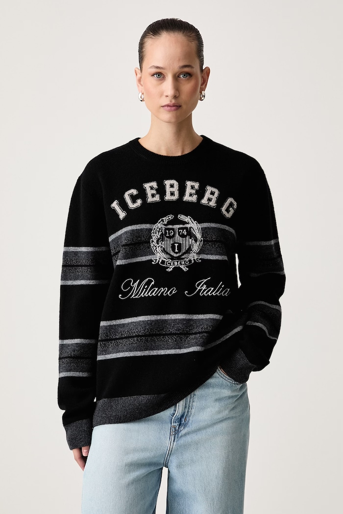 Iceberg Sweter damski wełniany czarny A014.9051