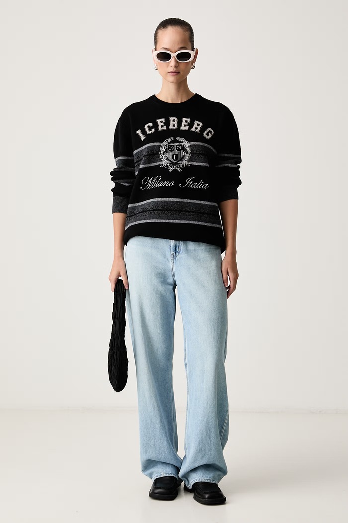 Iceberg Sweter damski wełniany A014.9051 czarny AW26