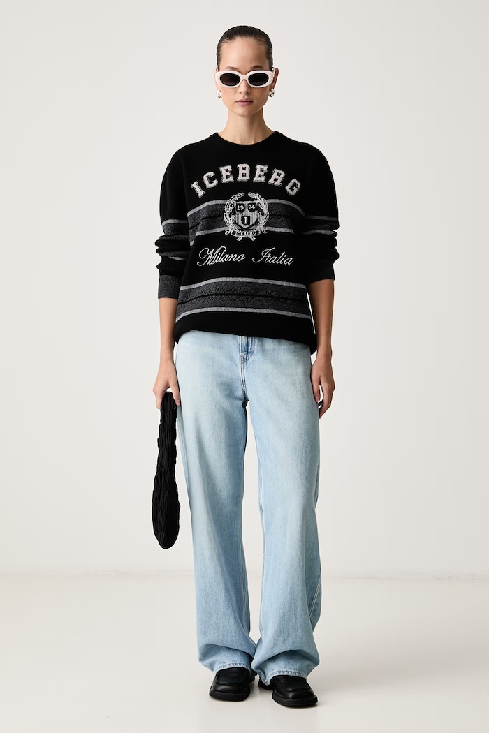 Iceberg Sweter damski wełniany A014.9051 czarny AW26