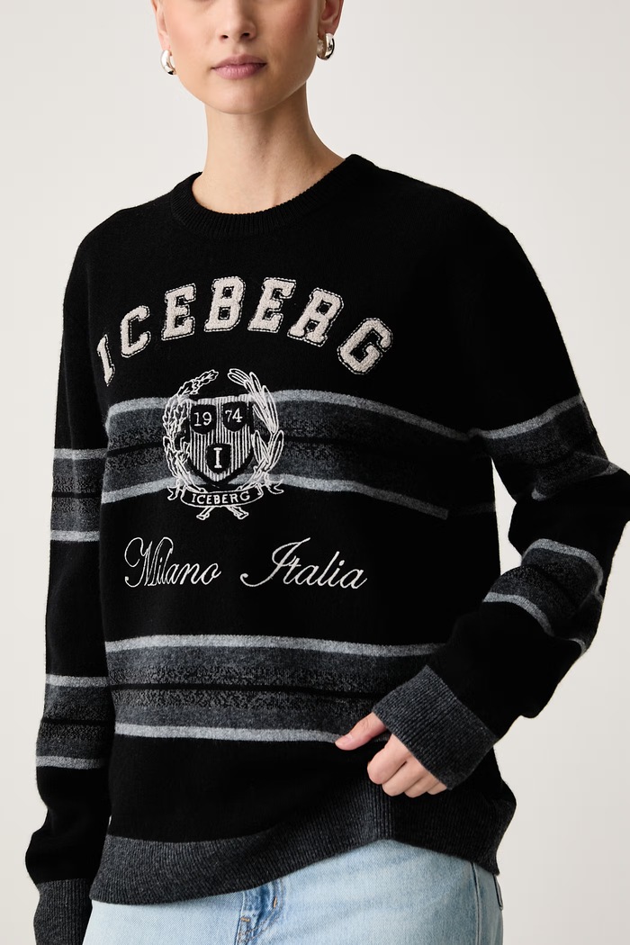 Sweter damski wełniany Iceberg A014.9051 czarny