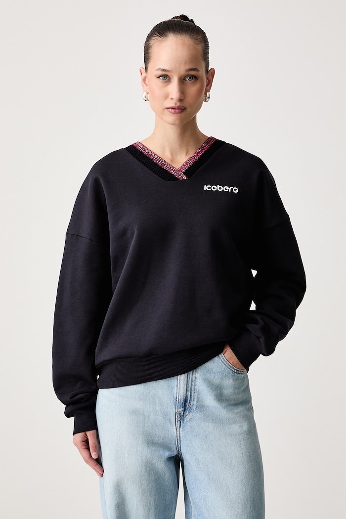 Iceberg Bluza damska z bawełną granatowy E010.6316