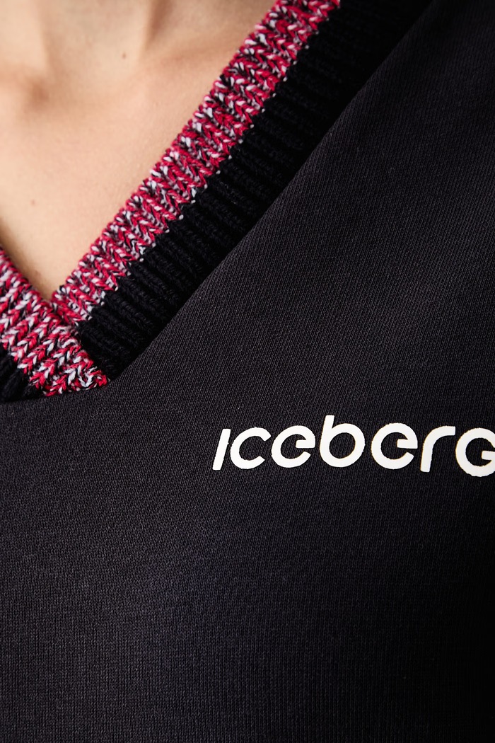Bluza damska z bawełną Iceberg granatowy E010.6316