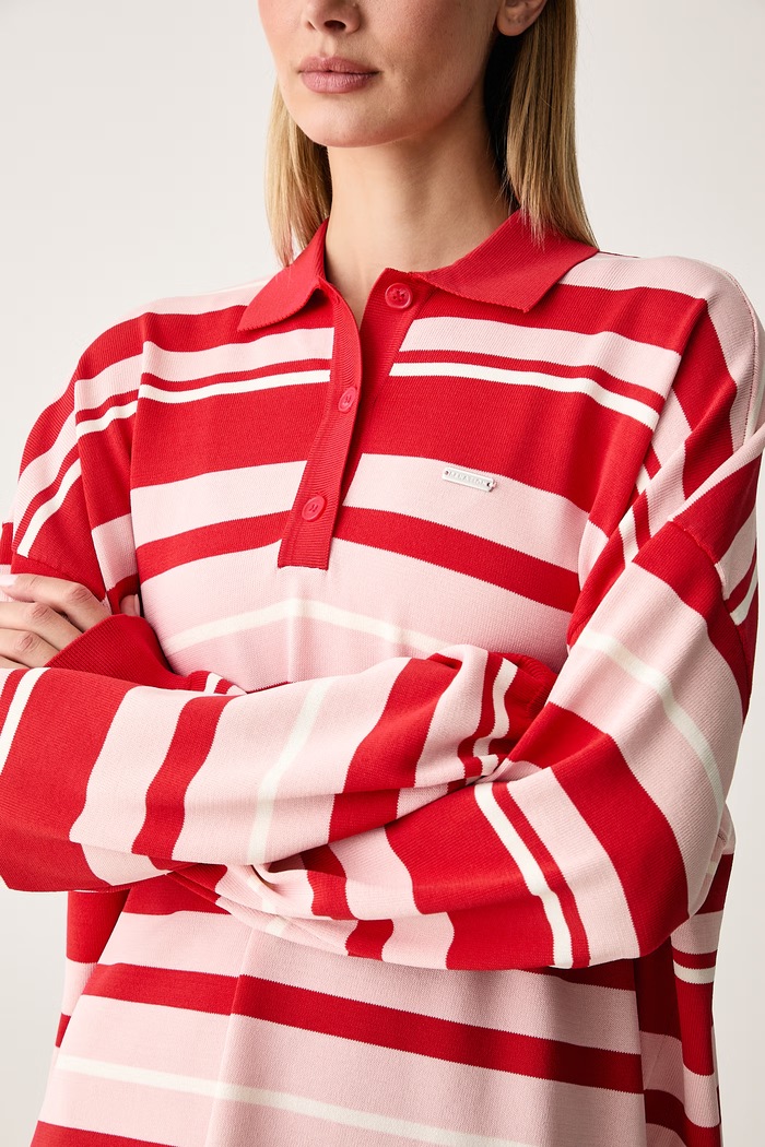 Sweter damski z wiskozą Strata P.E Nation 263KL017 różowy