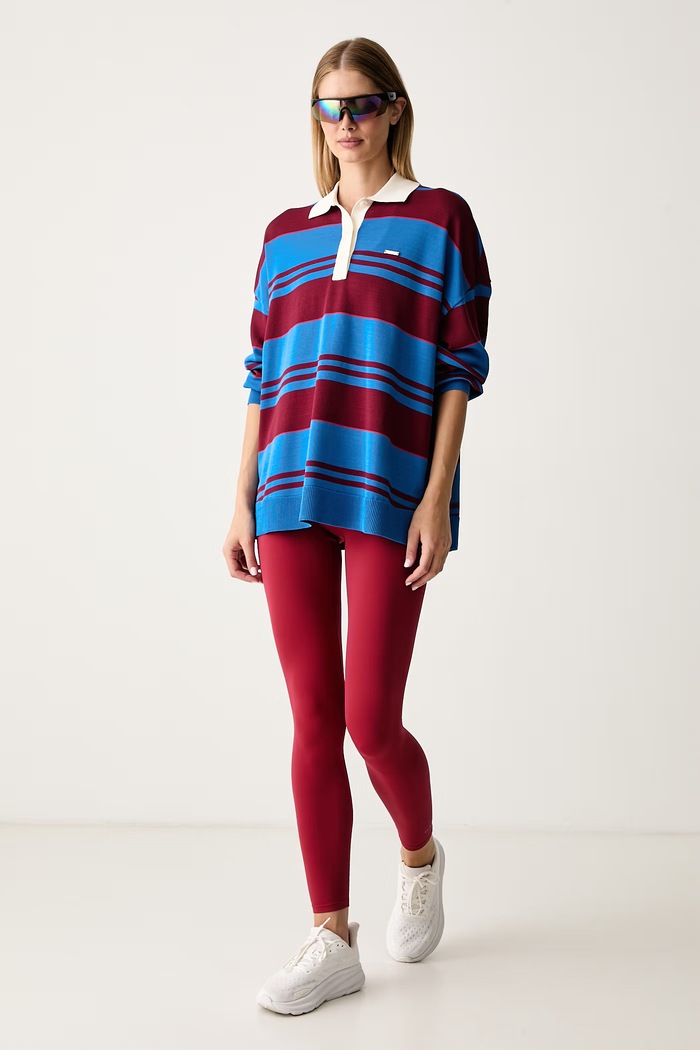 P.E Nation Sweter damski z wiskozą Strata 263KL017 niebieski AW26