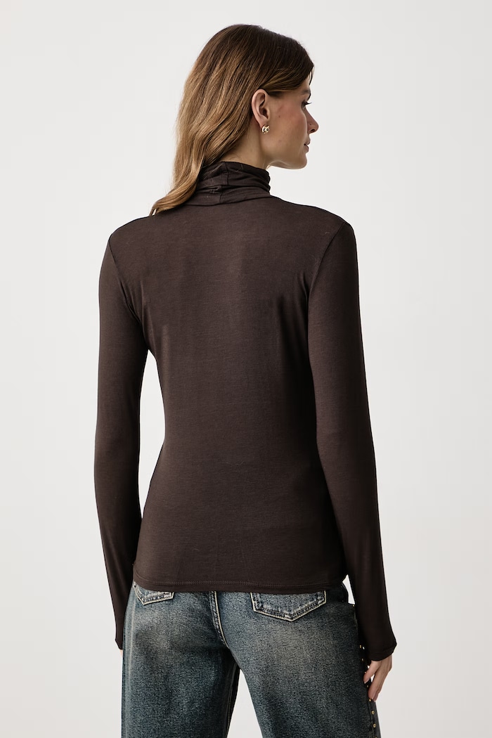 Odzież Haveone Longsleeve damski z wiskozą MJS.R119 brązowy