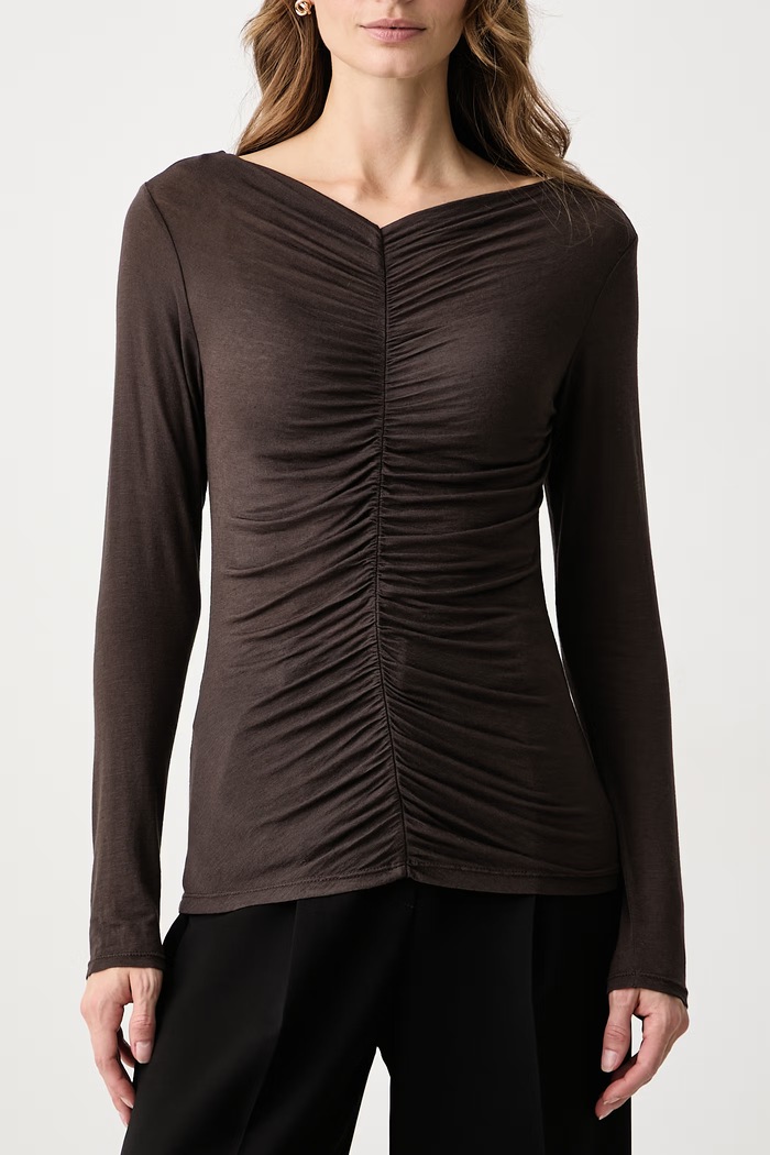 Longsleeve dziecięcy z wiskozą Haveone MJS.R123 brązowy