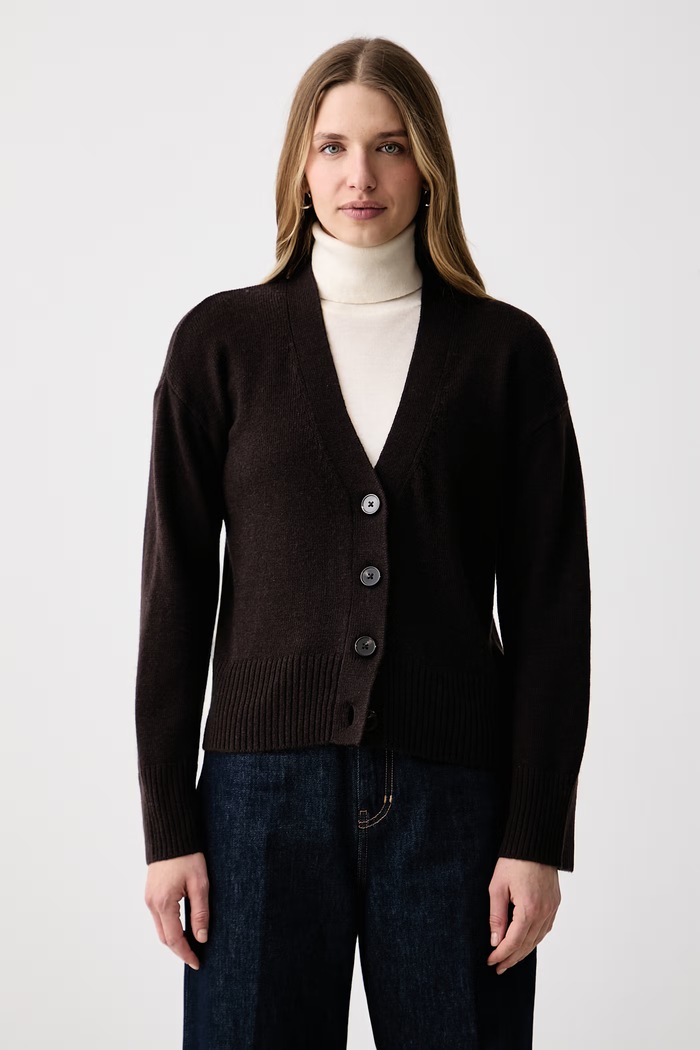 Sisley Ζακέτα Γυναικεία με μαλλί καφέ 1EOFL603Y