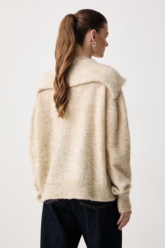 Odzież Haveone Sweter damski z dodatkiem wełny MMA.R143 beżowy