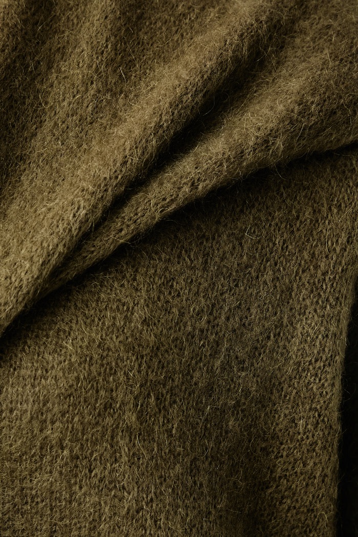 Sweter damski z dodatkiem wełny Haveone zielony MMA.R143