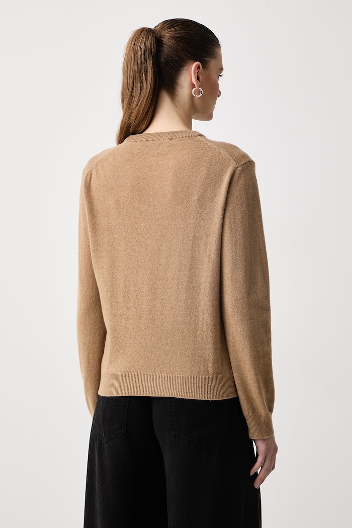 Odzież Haveone Sweter damski z kaszmirem MNC.R092 beżowy