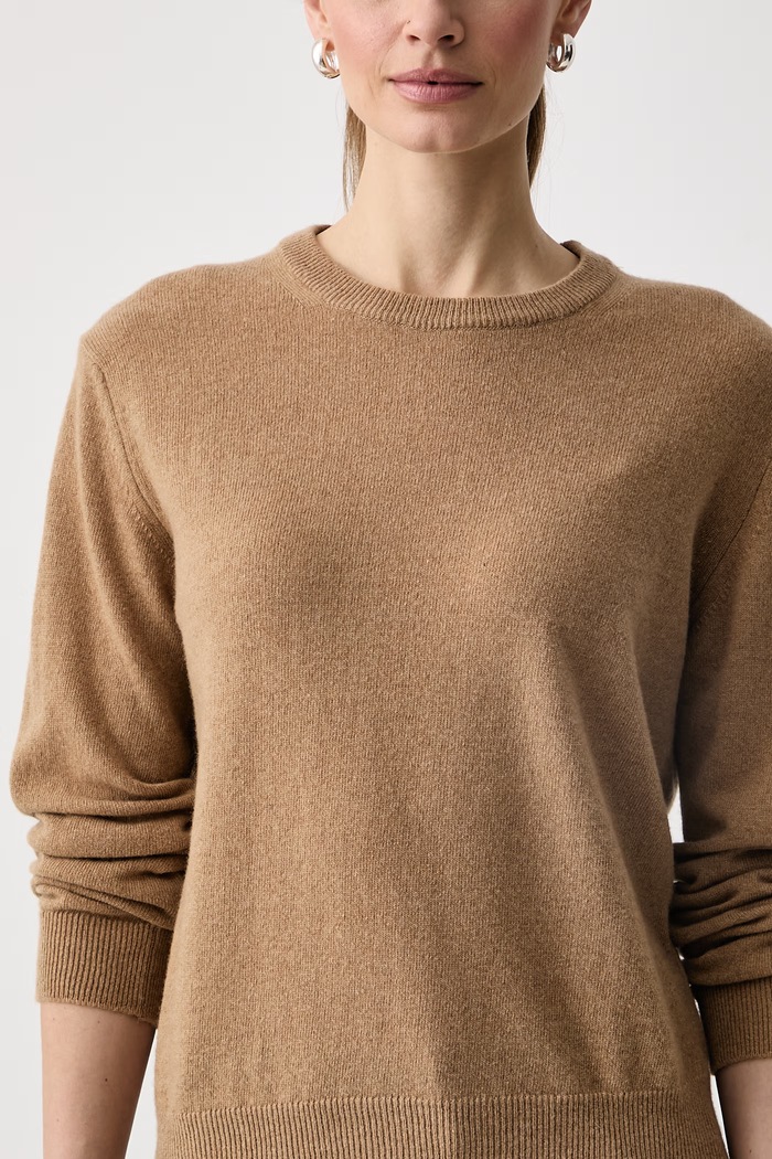 Sweter damski z kaszmirem Haveone MNC.R092 beżowy