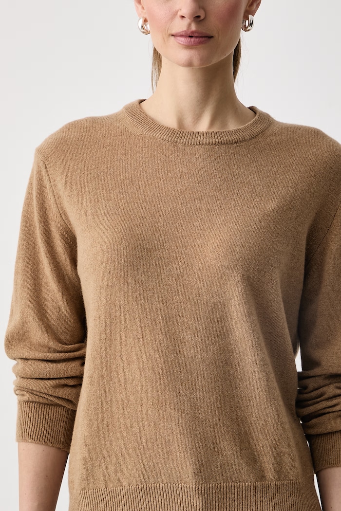 Sweter damski z kaszmirem Haveone MNC.R092 beżowy