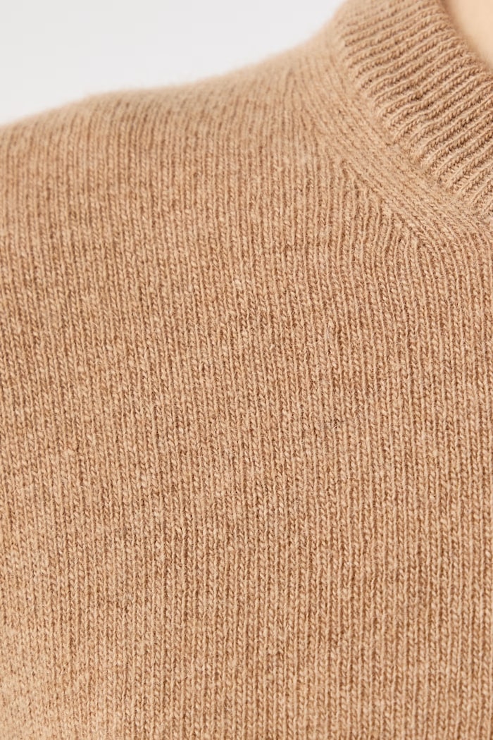 Sweter damski z kaszmirem Haveone beżowy MNC.R092